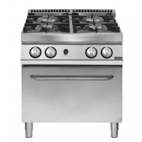 Cocina a gas 4 quemadores con horno gas GN 2/1