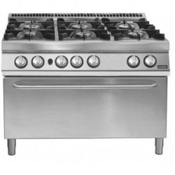 Cocina a gas 6 fuegos con horno gas GN 2/1