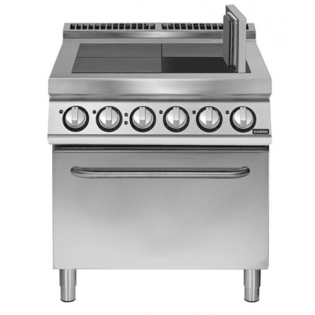 Cocina eléctrica 4 planchas basculantes con horno eléctrico convección GN 2/1