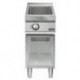 Electric multi-function bratt pan on open cabinet