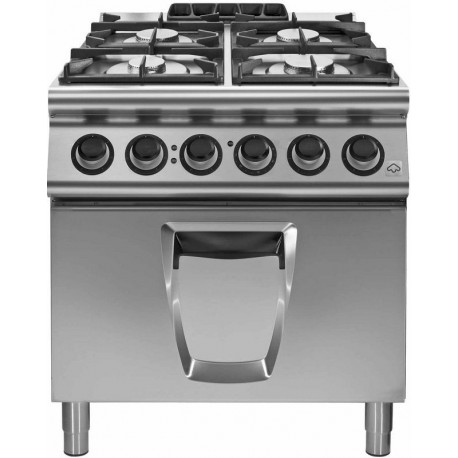 Cocina eléctrica 4 fuegos cuadrados con horno eléctrico GN 2/1