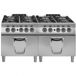 Cocina a gas 8 fuegos con 2 hornos gas GN 2/1