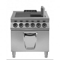 Cocina eléctrica con 4 planchas basculantes con horno eléctrico