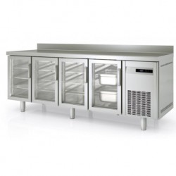 MESA REFRIGERACION GN1/1 4 PUERTAS CRISTAL